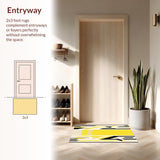 Ultra Soft Area Rug, Non Slip, Stain Resistant, Washable Area Rugs for Living Room, Bedroom, Sophisticated Cream and Black Contrast(Yellow)