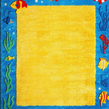 Ultra Soft Area Rug, Non Slip, Stain Resistant, Washable Area Rugs for Living Room, Bedroom, Vibrant Marine Life Classroom Non-Slip Area Carpet(Blue)