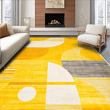 Ultra Soft Area Rug, Non Slip, Stain Resistant, Washable Area Rugs for Living Room, Bedroom, Contemporary Circles Yellow Aesthetic(Yellow)