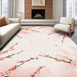 Ultra Soft Area Rug, Non Slip, Stain Resistant, Washable Area Rugs for Living Room, Bedroom, Whimsical Pastel Blossom Arrangement(Pink)