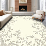 Ultra Soft Area Rug, Non Slip, Stain Resistant, Washable Area Rugs for Living Room, Bedroom, Subtle Botanical Vine Boho with a Serene Understated(Beige)