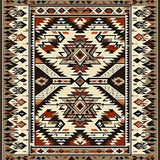 Ultra Soft Area Rug, Non Slip, Stain Resistant, Washable Area Rugs for Living Room, Bedroom, Cozy Earthy Toned Ethnic Artwork(Brown)