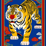 Ultra Soft Area Rug, Non Slip, Stain Resistant, Washable Area Rugs for Living Room, Bedroom, Vibrant Tribal Animal Motif(Blue)