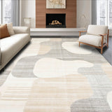 Ultra Soft Area Rug, Non Slip, Stain Resistant, Washable Area Rugs for Living Room, Bedroom, Beige Modern Area Abstract Design(Beige)