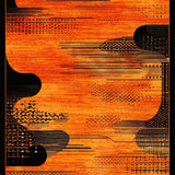Ultra Soft Area Rug, Non Slip, Stain Resistant, Washable Area Rugs for Living Room, Bedroom, Artful Urban Safari Vibes(Orange)