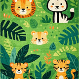 Ultra Soft Area Rug, Non Slip, Stain Resistant, Washable Area Rugs for Living Room, Bedroom, Charming Animal Safari Aesthetic(Green)