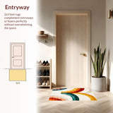 Ultra Soft Area Rug, Non Slip, Stain Resistant, Washable Area Rugs for Living Room, Bedroom, Whimsical Bright-Toned Design(Yellow)