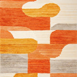 Ultra Soft Area Rug, Non Slip, Stain Resistant, Washable Area Rugs for Living Room, Bedroom, Abstract Half Moon Boho Bedroom Non Slip Rug(Orange)