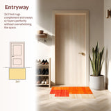 Ultra Soft Area Rug, Non Slip, Stain Resistant, Washable Area Rugs for Living Room, Bedroom, Elegant Textured Warmth Appeal(Orange)