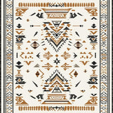 Ultra Soft Area Rug, Non Slip, Stain Resistant, Washable Area Rugs for Living Room, Bedroom, Rustic Warm Toned Trellis Design(Beige)