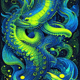 Ultra Soft Area Rug, Non Slip, Stain Resistant, Washable Area Rugs for Living Room, Bedroom, Abyssal Kraken Swirl Area Rug(Blue)