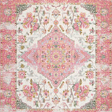 Ultra Soft Area Rug, Non Slip, Stain Resistant, Washable Area Rugs for Living Room, Bedroom, Enchanting Pastel Floral Textures(White)