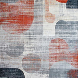 Ultra Soft Area Rug, Non Slip, Stain Resistant, Washable Area Rugs for Living Room, Bedroom, Elegant Soft Geometric Waves(Red)