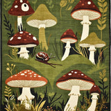 Ultra Soft Area Rug, Non Slip, Stain Resistant, Washable Area Rugs for Living Room, Bedroom, Vibrant Earthy Mushroom Aesthetic(Green)