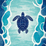 Ultra Soft Area Rug, Non Slip, Stain Resistant, Washable Area Rugs for Living Room, Bedroom, Nautical Harmony Wave Rug with Stylized Turtle and Coastal Shell Patterns(Blue)