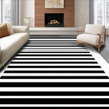 Ultra Soft Area Rug, Non Slip, Stain Resistant, Washable Area Rugs for Living Room, Bedroom, Elegant Black And White Striped Carpet Perfect For Stylish Entryways(Gray)