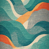 Coastal Turtle Accent with Surfboard Shape and Vibrant Orange Wave Details(Green)