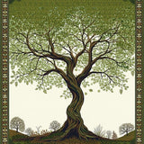 Ultra Soft Area Rug, Non Slip, Stain Resistant, Washable Area Rugs for Living Room, Bedroom, Children Activity with Tree of Life Motif and Earth Tones(Green)