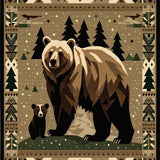 Ultra Soft Area Rug, Non Slip, Stain Resistant, Washable Area Rugs for Living Room, Bedroom, Charming Farmhouse Bear Aesthetic(Beige)