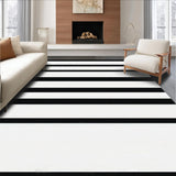 Ultra Soft Area Rug, Non Slip, Stain Resistant, Washable Area Rugs for Living Room, Bedroom, Modern striped textile art(Black)