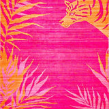 Ultra Soft Area Rug, Non Slip, Stain Resistant, Washable Area Rugs for Living Room, Bedroom, Trendy Eye-Catching Tiger Motif(Pink)