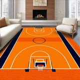 Ultra Soft Area Rug, Non Slip, Stain Resistant, Washable Area Rugs for Living Room, Bedroom, Whimsical Basketball Graphics Style(Orange)