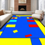 Ultra Soft Area Rug, Non Slip, Stain Resistant, Washable Area Rugs for Living Room, Bedroom, Colorful Whimsical Geometric Motif(Yellow)