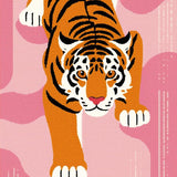 Ultra Soft Area Rug, Non Slip, Stain Resistant, Washable Area Rugs for Living Room, Bedroom, Charming Pink Tiger Playful Decor(Orange)