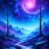 Ultra Soft Area Rug, Non Slip, Stain Resistant, Washable Area Rugs for Living Room, Bedroom, Bright UV Reactive Dreamscape(Purple)