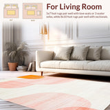 Ultra Soft Area Rug, Non Slip, Stain Resistant, Washable Area Rugs for Living Room, Bedroom, Contemporary Dynamic Color Splash(White)