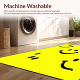 Ultra Soft Area Rug, Non Slip, Stain Resistant, Washable Area Rugs for Living Room, Bedroom, Lively Happy Emblematic Theme(Yellow)