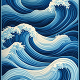 Charming Fluid Curved Texture(Blue)
