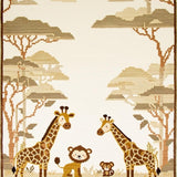 Ultra Soft Area Rug, Non Slip, Stain Resistant, Washable Area Rugs for Living Room, Bedroom, Sweet Safari Animal Area for Nursery Gentle Beige Wild Creatures(Beige)