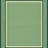 Beige Ground Green Intricate Diamond Lattice Design(Green)