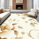 Ultra Soft Area Rug, Non Slip, Stain Resistant, Washable Area Rugs for Living Room, Bedroom, Reversible Bloom Patio Boho Circular Mat for Retreats(Ivory)