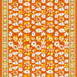 Ultra Soft Area Rug, Non Slip, Stain Resistant, Washable Area Rugs for Living Room, Bedroom, Vibrant Floral Daisy Motif(Orange)