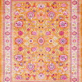 Ultra Soft Area Rug, Non Slip, Stain Resistant, Washable Area Rugs for Living Room, Bedroom, Colorful Playful Petal Arrangement(Orange)