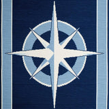 Ultra Soft Area Rug, Non Slip, Stain Resistant, Washable Area Rugs for Living Room, Bedroom, Serene Blue Tones with Compass(Blue)