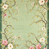 Ultra Soft Area Rug, Non Slip, Stain Resistant, Washable Area Rugs for Living Room, Bedroom, Floral Inspired Washable Area Rug with Non Slip Backing and Boho Charm(Green)