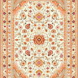 Ultra Soft Area Rug, Non Slip, Stain Resistant, Washable Area Rugs for Living Room, Bedroom, Modern Boho Style with Beige Orange Gold Accents(Beige)