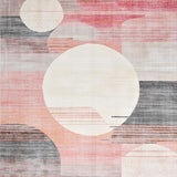 Ultra Soft Area Rug, Non Slip, Stain Resistant, Washable Area Rugs for Living Room, Bedroom, Ethereal Sunburst Geometric Motif(Pink)