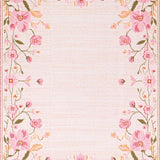 Ultra Soft Area Rug, Non Slip, Stain Resistant, Washable Area Rugs for Living Room, Bedroom, Vibrant Tropical Botanical Motif(Pink)