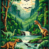 Charming Earthy Toned Safari Scene(Green)