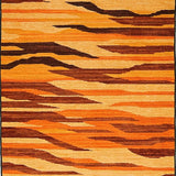 Ultra Soft Area Rug, Non Slip, Stain Resistant, Washable Area Rugs for Living Room, Bedroom, Rustic Handcrafted Wildlife Motif(Orange)