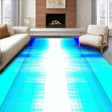 Ultra Soft Area Rug, Non Slip, Stain Resistant, Washable Area Rugs for Living Room, Bedroom, Chic Geometric Color Wave(Blue)