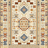 Ultra Soft Area Rug, Non Slip, Stain Resistant, Washable Area Rugs for Living Room, Bedroom, Beige Brown Geometric(Beige)