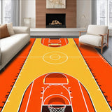 Ultra Soft Area Rug, Non Slip, Stain Resistant, Washable Area Rugs for Living Room, Bedroom, Dynamic Basketball Court Aesthetic(Orange)