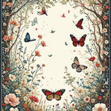 Ultra Soft Area Rug, Non Slip, Stain Resistant, Washable Area Rugs for Living Room, Bedroom, Modern Butterfly Medley Area with Whimsical Floral and Insect Motifs(Ivory)