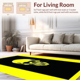 Ultra Soft Area Rug, Non Slip, Stain Resistant, Washable Area Rugs for Living Room, Bedroom, Chic Monochrome Punk Statement Piece(Yellow)
