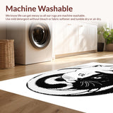 Ultra Soft Area Rug, Non Slip, Stain Resistant, Washable Area Rugs for Living Room, Bedroom, Cute Microfiber Bath Mat for Pet-Friendly Homes(Black)